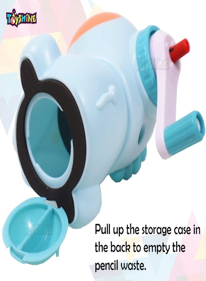 توي شاين مبراة أقلام رصاص يدوية لطيفة من توي شاين للأطفال والفنانين، مبراة أقلام رصاص يدوية محمولة - ديناصور، أزرق - Image 3